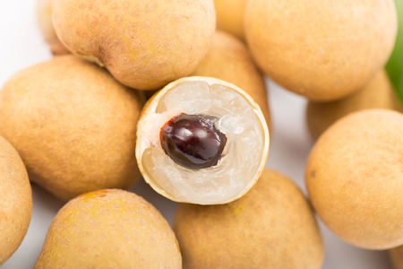 Longan ,Asian fruit isolated with white backgroundの写真素材