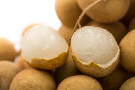Longan ,Asian fruit isolated with white backgroundの写真素材