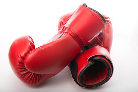 Red Boxing gloves isolated  with white blackground