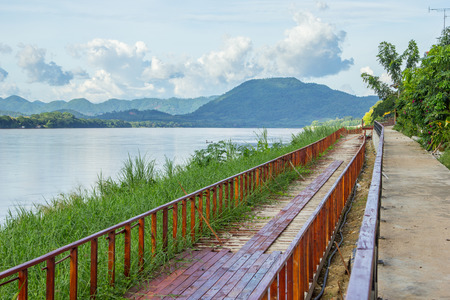 Pathway beside Mae Klong River in Thailand