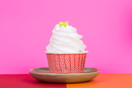 Cupcake delicious and sweet marzipan flowerの写真素材