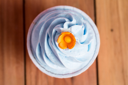 Cupcake delicious and sweet marzipan flowerの写真素材