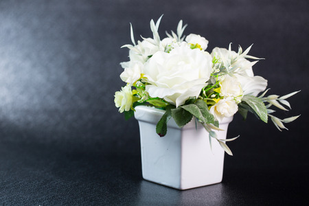 Flower bouquets set on the table with vintage styleの写真素材