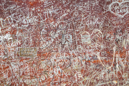 GEORGE TOWN,PENANG ,MALAYSIA- CIRCA March 26, 2015: Public street art Name Abstract text on the wall in Georgetown, Penang, Malaysia.のeditorial素材