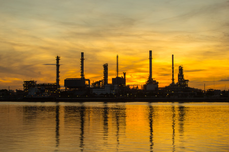 Oil refinery factory in the morning.