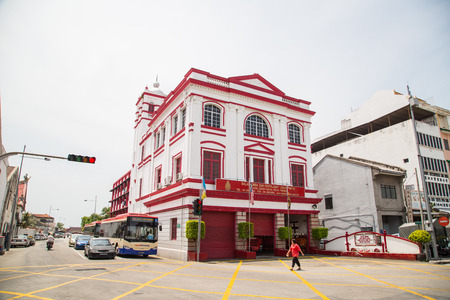 GEORGE TOWN,PENANG ,MALAYSIA- CIRCA March 26, 2015: Fire Station local buidling and old place of George town area in Penang ,Malaysia.のeditorial素材