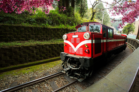 Traditional Train Run in Alishan Train for trasport passagerのeditorial素材