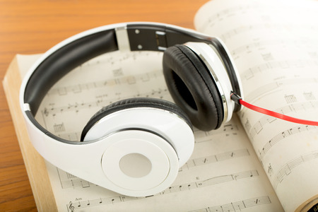 Headphones for you relax with music.の写真素材