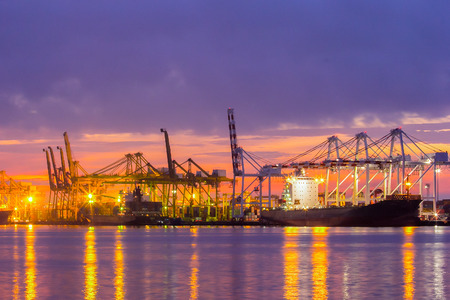 Container Cargo for shipping in sun rise.の写真素材