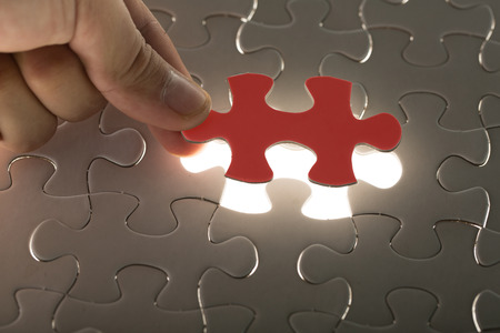 Jigsaw puzzle piece ,complete your missionの写真素材