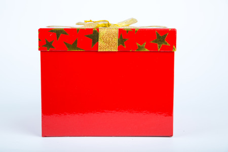 Red Gift box on white backgroundの写真素材