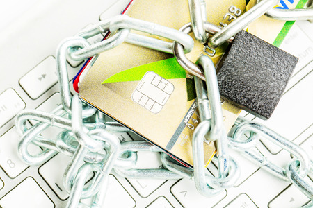 Save your payment online with white background.の写真素材