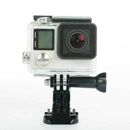 Action camera with white background