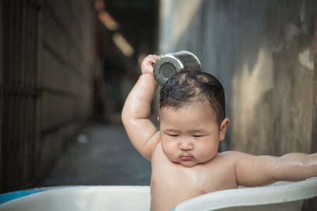 Baby shower and happiness in homeの写真素材