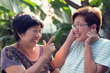 Asian Family portrait in studio house.の写真素材