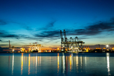 Port container terminal for transporatation your product in the morning.