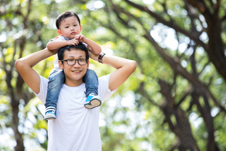 Happy Family enjoy and do activity together in Garden.の写真素材