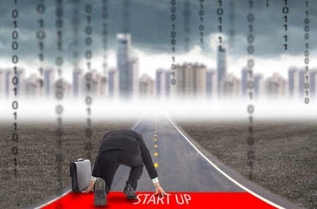 Businessman start up for challenge his businessの写真素材