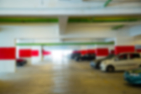 Car park blurry backgroundの写真素材