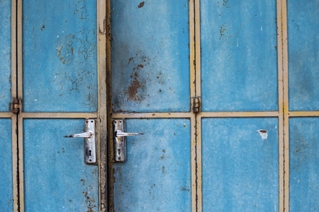 Blue old door in Penang Malaysia.の写真素材
