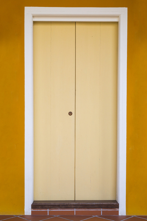 Blue old door in Penang Malaysia.の写真素材