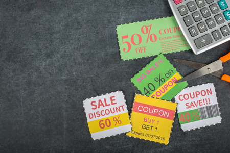 Coupon voucher for exchange and save your money concept.の写真素材