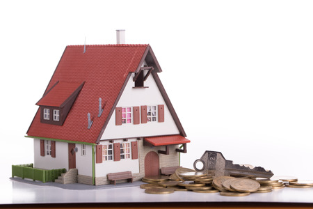 Real estate house with white background.の写真素材