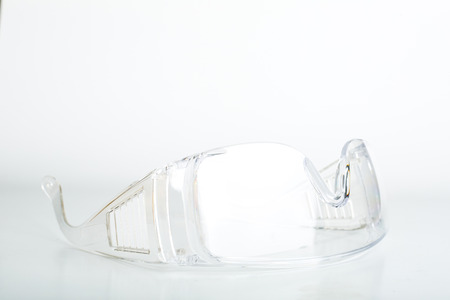 safety glasses isolated with white backgroundの写真素材