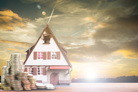 Model house with your deposit moneyの写真素材
