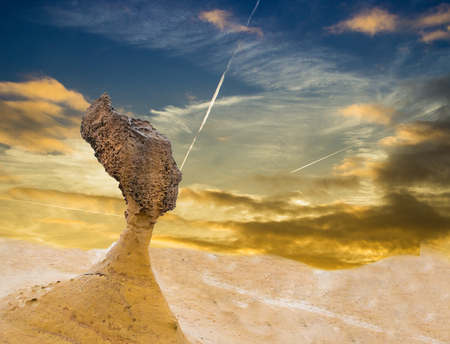 Queen Head Rock in Yehliu Geopark ,Taiwanの写真素材