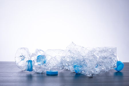 Recycle bottles used plastic can recyclable waste.の写真素材