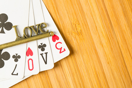 poker card game arrange love text for valentine day.の写真素材