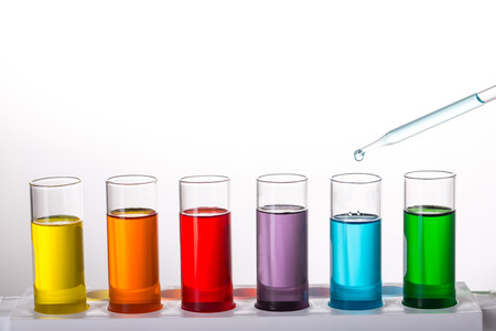 Chemistry flask glassware for test laboratory.の写真素材