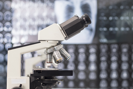 Medical research laboratory biotechnology test lab for analysis human x-ray film in hospital.の写真素材