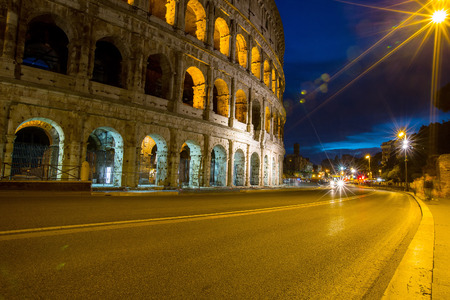 Colosseum rome view ,history famous landmark historic of italy.Italian and tourist people come to visit in this building.の写真素材