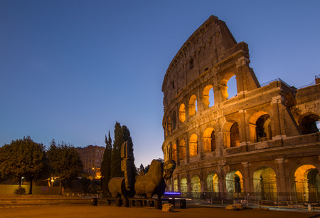 Colosseum rome view ,history famous landmark historic of italy.Italian and tourist people come to visit in this building.の写真素材