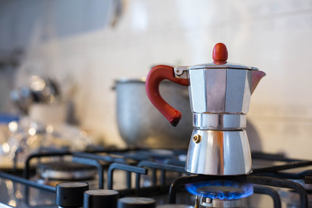 Espresso maker coffee in Italian House.