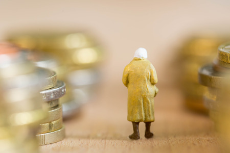 Pension people retirement with money way and happiness with your life.