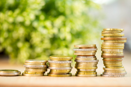 Stack coin money for save your finance in the future.