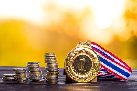 Number one winner with yiour business and saving money cocept.の写真素材
