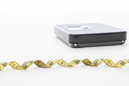 Scale wieght for check your body with white background.の写真素材