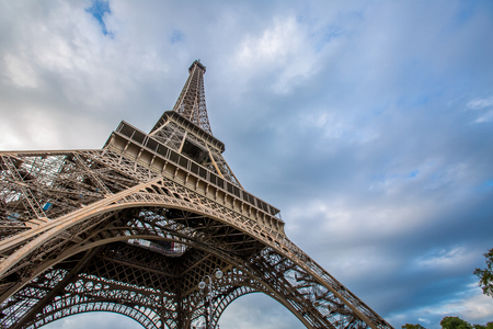 PARIS ,FRANCE-April 27 ,2017: Amazing architecture Eiffel tower building in Paris ,France.のeditorial素材