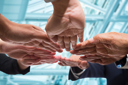 Together hands teamworks for unity working groupの写真素材