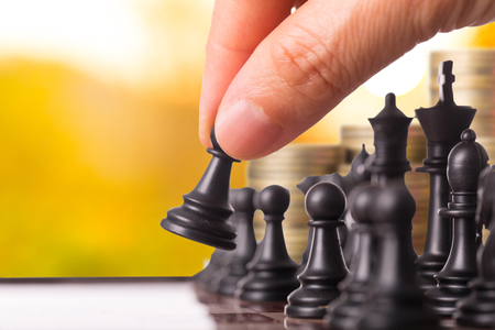 Business competition strategy concept with chess race game for chanllenge to success.の写真素材