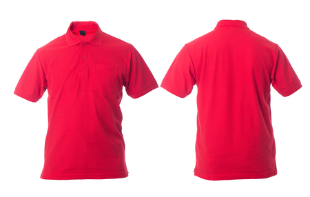 Polo T Shirt with red color ,Front back fashion for your designの写真素材