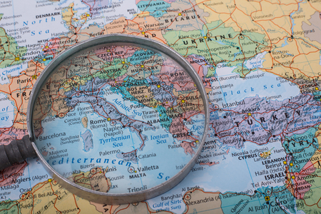 Find the way for search your travel ,road map.の写真素材