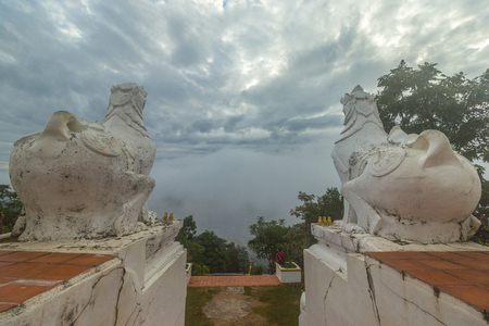 Mae Hong Son landmark temple culture in Thailand.の写真素材