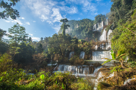 Waterfall Thailand in the jungle ,Thi Lo Su Waterfallの写真素材