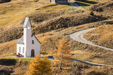 Bolzano village landscape  ,wonderful in Autumn season.の写真素材