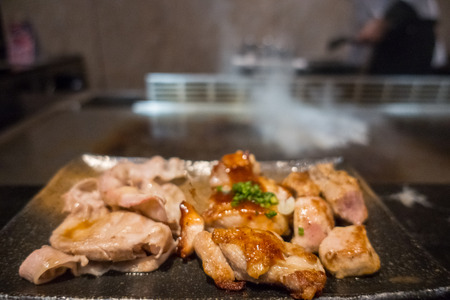 Grill pork steak food for Dinner in restaurant.の写真素材